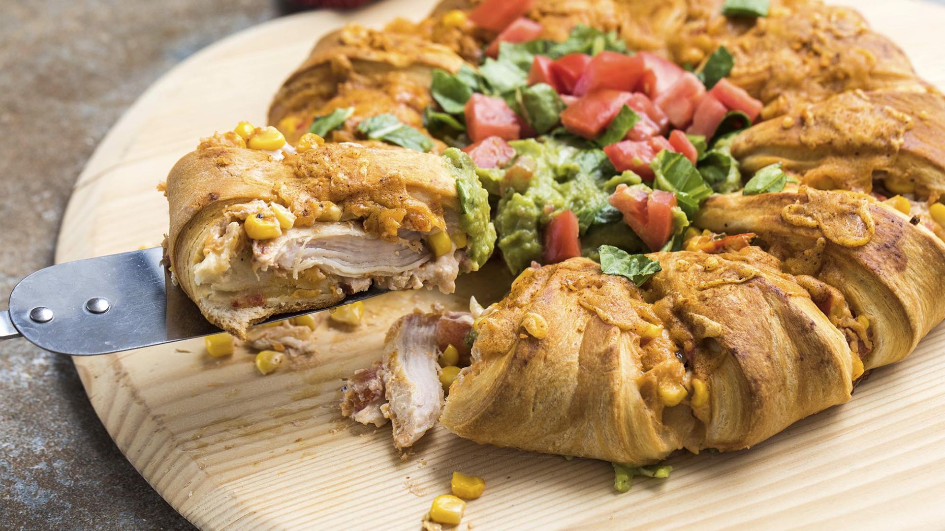 Leftover Turkey Taco Crescent Ring